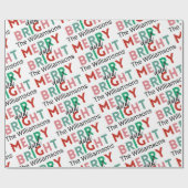 Papier Cadeau Merry & Bright Modern Nom simple Répéter le Motif (Plat)