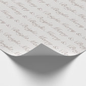 Papier Cadeau "Merry & Bright" Neutral Script Minimalist (Coin)