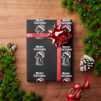 Papier Cadeau Merry Chessmas Christmas Chess Xmas Santa Hat