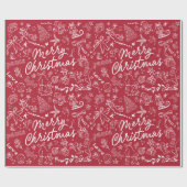 Papier Cadeau Merry Christmas  (Plat)