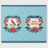 Papier Cadeau Merry Christmas and Happy New Year! Red Bird (Plat)