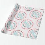 Papier Cadeau Merry Christmas Aqua & Red Chalk Stamp Typografy<br><div class="desc">Joyeux Noël Aqua & Red Chalk Timbre Typographie Papier à envelopper - Un design de Noël amusant en rouge et vert - Étendre la joie des fêtes! Consultez ma boutique pour voir tous les produits avec ce design!</div>