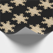 Papier Cadeau Merry Christmas Black Gold Snowflake Patterns 2025 (Coin)