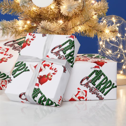Papier Cadeau Merry Christmas by Santa- Matte Wrapping Paper (Vacances)
