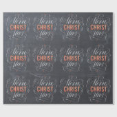 Papier Cadeau Merry CHRISTmas Christian Calligraphie Script Marq (Plat)