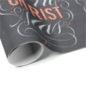 Papier Cadeau Merry CHRISTmas Christian Calligraphie Script Marq (Coin rond)