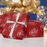 Papier Cadeau Merry CHRISTmas Christian Chalkboard Calligraphie<br><div class="desc">Nous disons "Joyeux Noël" très souvent pendant la saison, mais parfois nous avons tendance à oublier d'où vient réellement cet accueil. Voici une pièce merveilleusement élégante de lettrage manuel sur mesure dans le tableau de bord à la mode pour donner un petit coup de pouce en direction de Jésus. Calligraphie...</div>