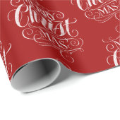 Papier Cadeau Merry CHRISTmas Christian Chalkboard Calligraphie (Coin rond)