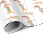 Papier Cadeau Merry Christmas Elf wrapping paper (Coin rond)