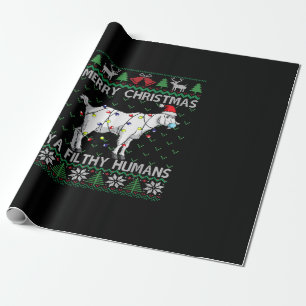 Papier Cadeau Merry Christmas Filthy Humans Goat Ugly Christmas