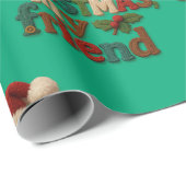 Papier Cadeau Merry Christmas Friend  (Coin rond)