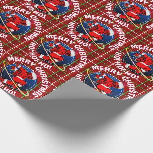 PAPIER CADEAU MERRY CHRISTMAS FUNNY SPACE ASTRONAUT (Coin)