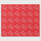 Papier Cadeau Merry Christmas Red Gift Wrapping Paper  (Plat)