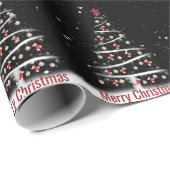 Papier Cadeau Merry Christmas Red Socks and Baseball Ornaments  (Coin rond)