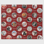 Papier Cadeau Merry Christmas Script Custom Text 28 Photo (Plat)