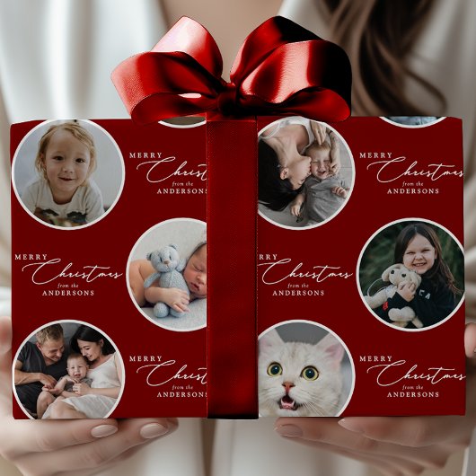 Papier Cadeau Merry Christmas Script Custom Text 28 Photo