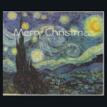 Papier Cadeau Merry Christmas Starry Night par Vincent van Gogh.<br><div class="desc">Merry Christmas Starry Night par Vincent van Gogh. Les plus célèbres beaux-arts,  impressionnisme,  peinture à l'huile de paysage. Favoris et aimé par beaucoup de gens. Une belle nuit étoilée bleue avec l'imagination jaune étoiles d'espoir et de joie.</div>