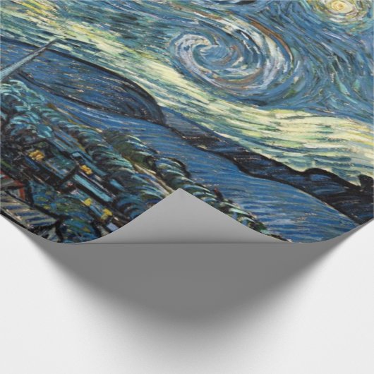Papier Cadeau Merry Christmas Starry Night par Vincent van Gogh. (Coin)
