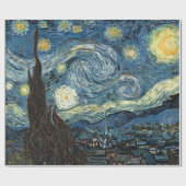 Papier Cadeau Merry Christmas Starry Night par Vincent van Gogh. (Plat)