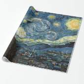Papier Cadeau Merry Christmas Starry Night par Vincent van Gogh. (Déroulé)