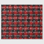 Papier Cadeau MERRY CHRISTMAS Texte Sur Plaid (Plat)