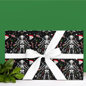 Papier Cadeau Merry Christmas Tree Skeleton Pattern