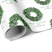 Merry Christmas Watercolor Wreath personnalisée