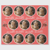 Papier Cadeau Merry Christmas with One Circle Photo (Plat)