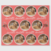 Papier Cadeau Merry Christmas with One Circle Photo (Plat)