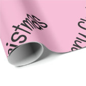 Papier Cadeau Merry Christmas Wrapping Baby Pink (Coin rond)
