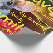 Papier Cadeau Merry Christmas Wrapping Family Love Mouse  (Coin)