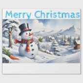 Papier Cadeau Merry Christmas Wrapping Snowman Vintage (Plat)