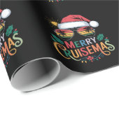 Papier Cadeau Merry Cruisemas 2024 Noël Père Noël Reindeer (Coin rond)