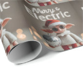 Papier Cadeau MERRY & ELECTRIC: Whimsical Christmas Elf Doll (Coin rond)