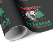 Papier Cadeau Merry Fishmas Pêche Papa Pêcheur Pêcheur Noël (Coin rond)