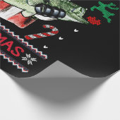 Papier Cadeau Merry Fishmas Père Noël Pêche laide Sweat de Noël (Coin)