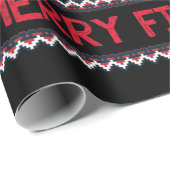 Papier Cadeau Merry Fishmas Père Noël Pêche laide Sweat de Noël (Coin rond)