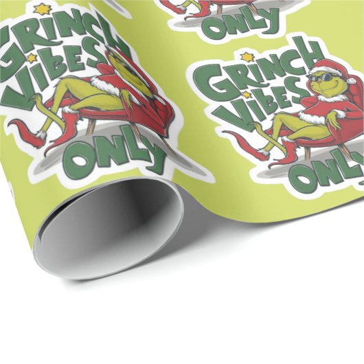 Papier Cadeau Merry Grinchmas Wrapping Paper | Funny Christmas (Coin rond)