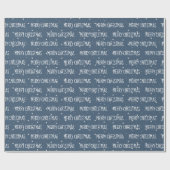 Papier Cadeau MERRY NOËL Texte Sur Les Étoiles (Plat)