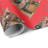 Papier Cadeau Merry Old Christmas Elf, Jessie Willcox Smith (Coin rond)