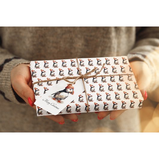 Papier Cadeau Merry Puffin