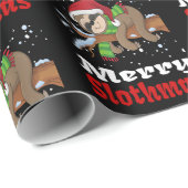 Papier Cadeau Merry Slothmas Motif Funny Christmas Wrapper Pa (Coin rond)