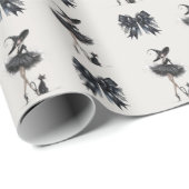 Papier Cadeau Merry Witchmas Deluxe  – Gothic Witch & Ribbon (Coin rond)