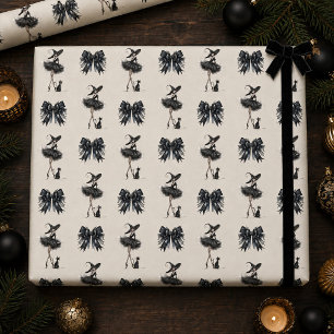 Papier Cadeau Merry Witchmas Deluxe - Sorcière gothique et ruban
