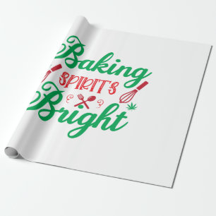 Papier Cadeau Merry Xmas Baking Spiritueux