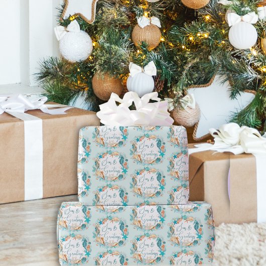 Papier Cadeau MERS Côtières et SAVOIRS Coquilles de cheval de me