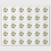 Papier Cadeau Merveilles de son amour aquarelle feuillage photo (Plat)