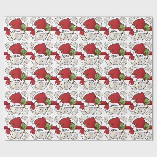 Papier Cadeau Merveilleux Christmas Golf Ball | Nom DO-IT-YOURSE (Plat)