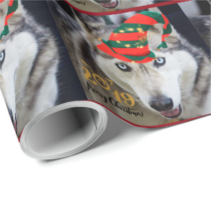 Papier Cadeau Merveilleux enveloppement de Noël de Husky Père No