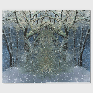 Papier Cadeau Merveilleux hiver Wonderland Forêt de neige